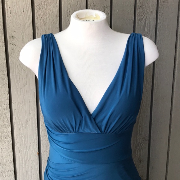 Bisou Bisou Teal Cocktail Dress (size 6) - Picture 3 of 10